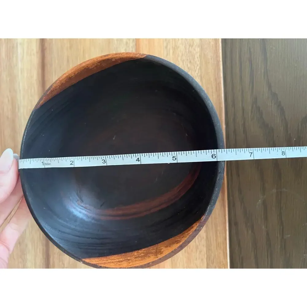 Vintage Signed John May Hand Turned Teak Bowl Jackson NH JL